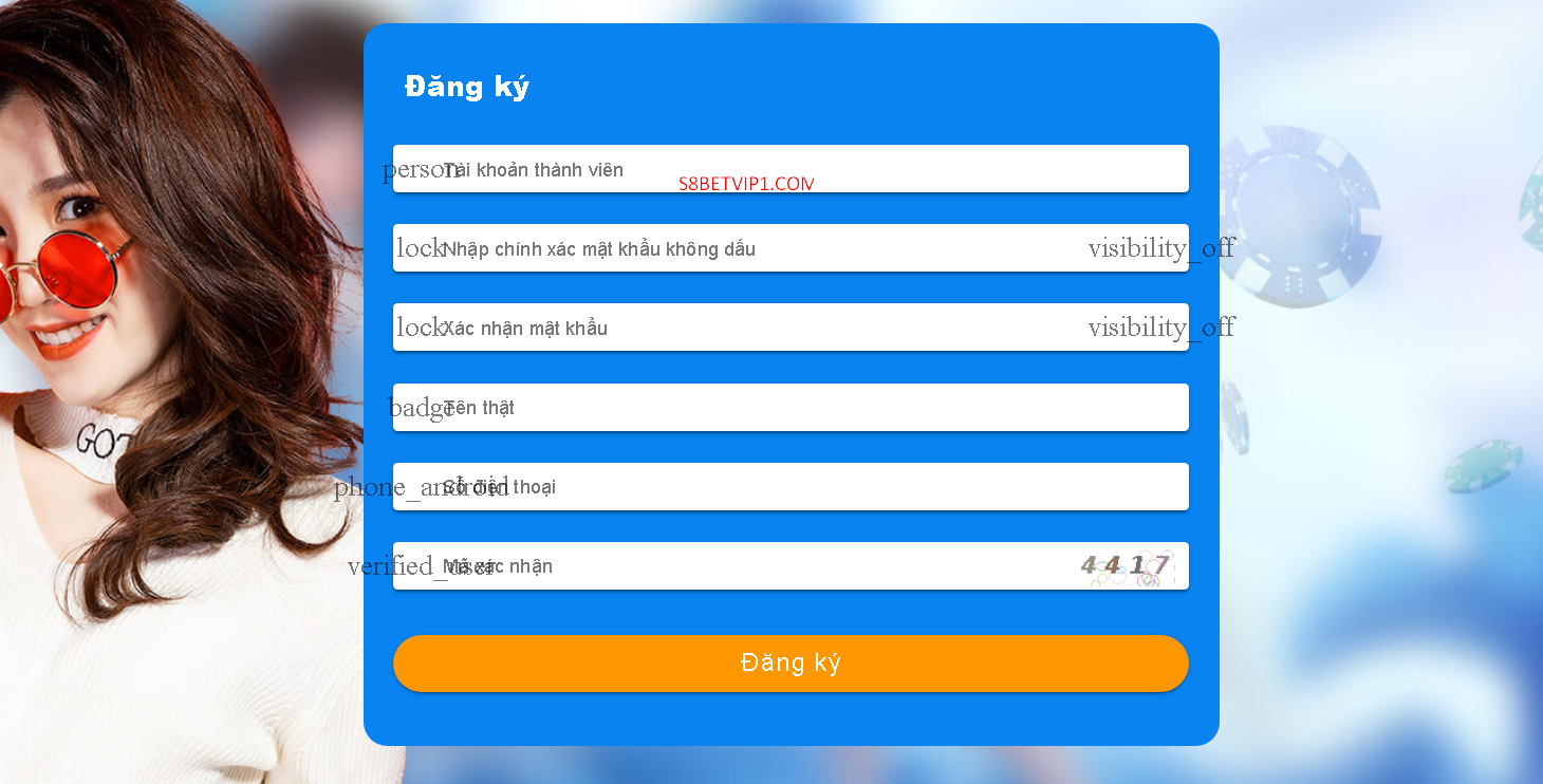 Hình ảnh form điền thông tin đăng ký S8 